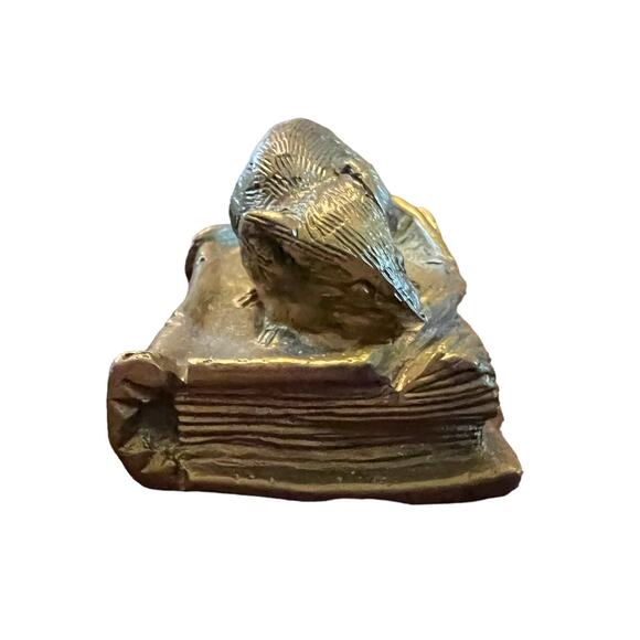 Louis-Albert Carvin Bronze Sculpture Of Mouse Resting On A Book 3x2x2 1/2” - Picture 2 of 8